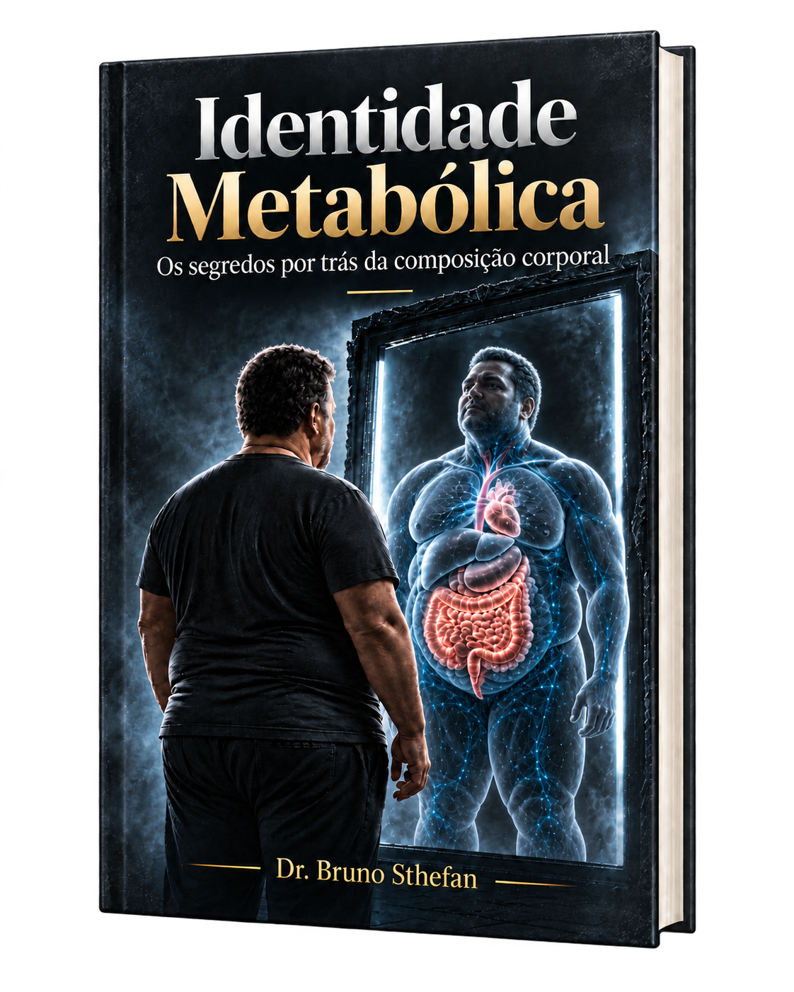Mockup do livro Identidade Metabólica, de Dr. Bruno Sthefan